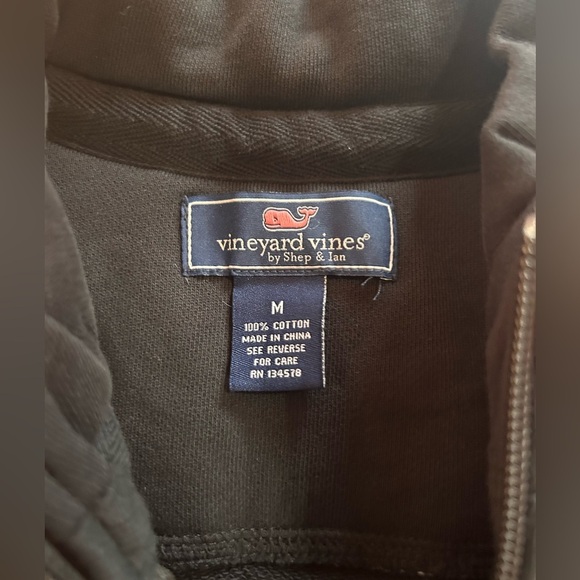Vineyard Vines Marthas Vineyard 1/4 Zip Pullover Black Red Men's Medium - Picture 3 of 6
